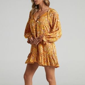 NWT Boho Rustic Floral Mini Dress, 10
